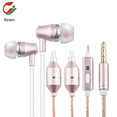 China Radiation Make Headphones Products FC11 Hot New Radiation Free Rose Gold In Ear Stereo Headphones With Mic Resistant for sale