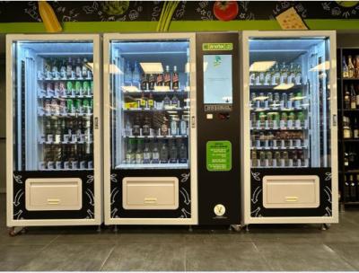 China Unmanned Retail Convenience Store Huge Capacity Three-in-one Refrigerated Food Coke Vending Machine for sale