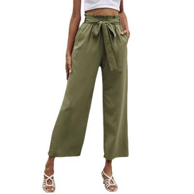 China Anti-wrinkle women 2023 casual straight wide leg pants and pants long loose pants custom made for ladies girls for sale