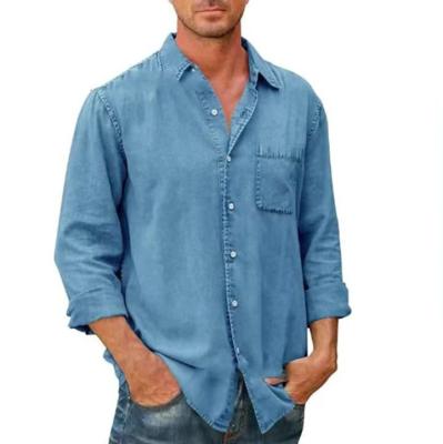 China High Quality Anti-pilling OEM Vintage Custom Button 2023 Plus Size Mens Shirts Long Sleeve Casual Shirts For Men for sale