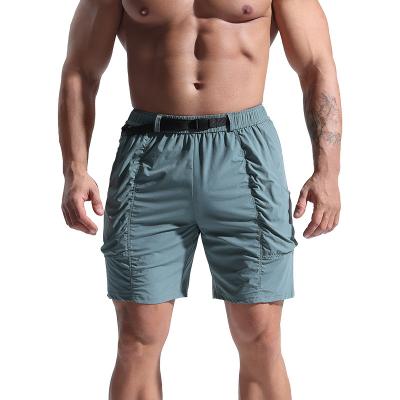 China Custom Logo Gym Shorts Blank Color Polyester Anti-Wrinkle 100% Breathable Oversized Sports Fitness Gym Shorts Men for sale