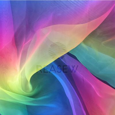 China Wholesale Breathable Bridal Mesh Fabric For Home Textiles Fabric Rainbow Color for sale