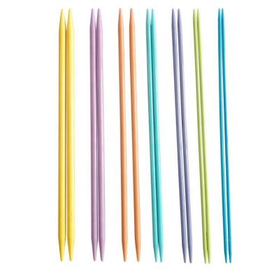 China Hand knitting 14pcs 35cm long 4-10mm long 4-10mm hot sale colorful plastic double stitch knitting needle set for sale