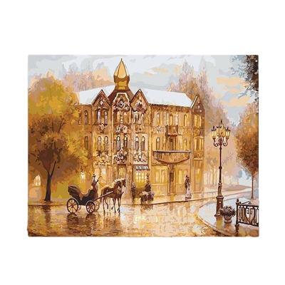 China Modern High Quality Decor Painting Abstract Oil On Canvas 15*20cm White Frame Mini Diamond Painting DIY for sale