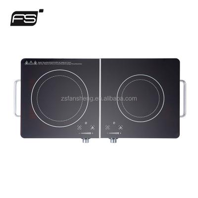 China Hotel Cooker 2 Double Hob Electric Stove Double Burner Commercial Infrared Infrared Cooktop Infrared Infrared Burner for sale