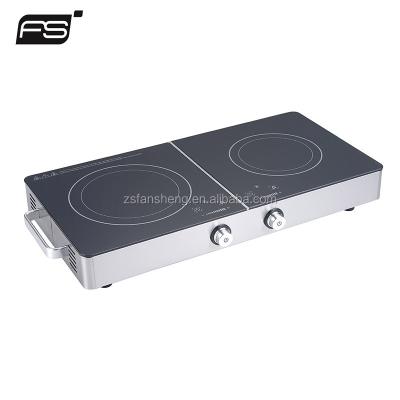 China Hotel Cooker 2 Double Hob Electric Stove Double Burner Commercial Infrared Infrared Cooktop Infrared Infrared Burner for sale