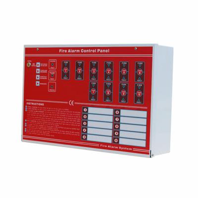 China Fire Protection Factory Price 10 Zones Fire Control Panel For Conventional Fire Alarm System for sale