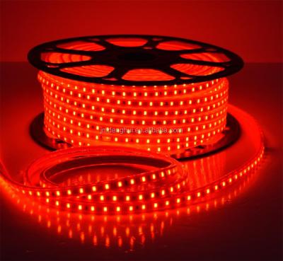 China Decorative Lighting Red SMD5630 72 LED High Voltage Red Color Strip With 120 Beads Copper Wire Width for sale