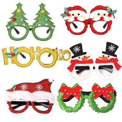 China Festival Decoration Christmas Glasses Sparkle Party Glasses Frames Christmas Decoration Costume Glasses For Christmas Parties for sale