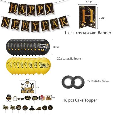 China Happy New Year's Eve Party Decoration Black Banner Photo Booth 2023 Home Frame Christmas Decorations Props Natal Noel Nordica for sale