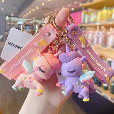 China Lover Girls Gift Kawaii Accessories Ring Bag Pendant Phone Charm Couples Doll Car Key Unicorn Keychains Female Cute Cartoon Best Promotion Gift for sale