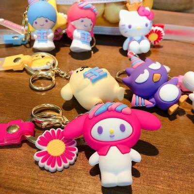 China New Anime Promotion Gift PVC Lady Bag Backpack Fashion Key Chain Toys Kawaii Sanrio Daisy Hello Kitty Kuromi My Melody Cinnamoroll for sale