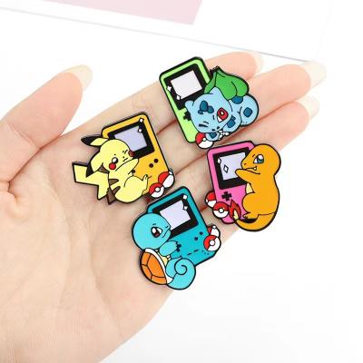 China As Picture Cartoon Character Game Console Pikachu Shape Little Fire Dragon Kawaii Brooch One Hundred Matching Badges for sale