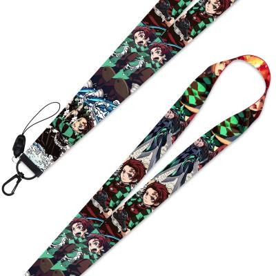 China Nedouzi Nylon Strap Anime Lanyard Ghost Killing Blade Japanese Cell Phone Key Chain Long Lanyard Combination Detachable Card Rope for sale