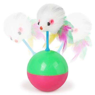 China New Arrival Pet Cat Toys Mimi Favorite Fur Mouse Durable Rocker Stocked Kitten Cat Toys Plastic Play Balls For Crochet Cats Supplies for sale