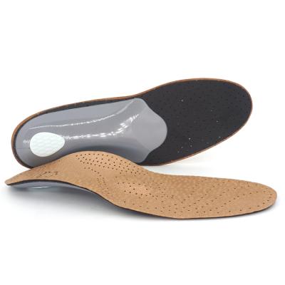 China Shoe inside full orthotic foot support leather insoles for men and women - quality latex gel shoe insert for shock absorption for sale