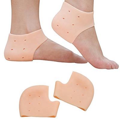 China Relieve Hot Selling Unisex Heel Pain Moisture Silicone Gel Heel Protectors Socks Sleeve Insoles For Cracked Heels Feet Care for sale