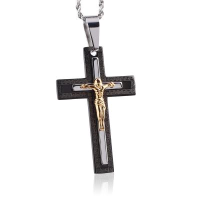 China High Quality Christian Jewelry Stainless Steel Crucifix Cross Pendant Necklace Men for sale