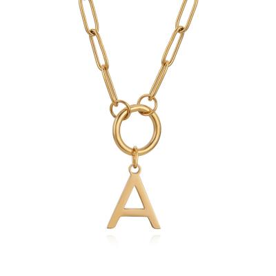 China Stainless Steel CLASSIC Custom Letter Initial Alphabet Womens 26 Jewelry Pendant Necklace for sale