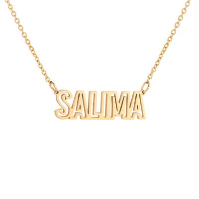 China TRENDY Simple Desiger Women Jewelry Letter Initial Stainless Steel Name Plate Necklace for sale