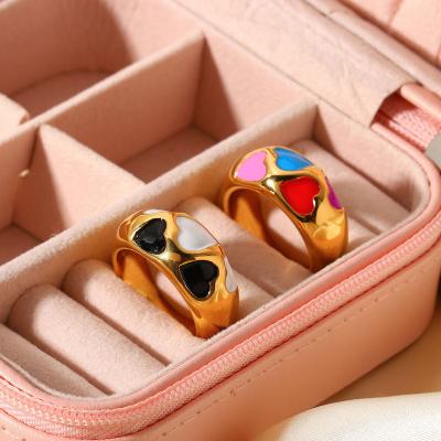 China Important Fashion Ring Women Ring Stainless Steel and High Quality Nut 3D Colored Enamel Ring for sale