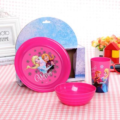 China Kids Viable Children Reusable 3 Piece Dinner Set Soup Plate Bowl Breakfast Set for sale