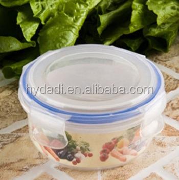 China Sustainable plastic kitchen food round plastic storage container for promotion: plastic kitchen utensil for sale