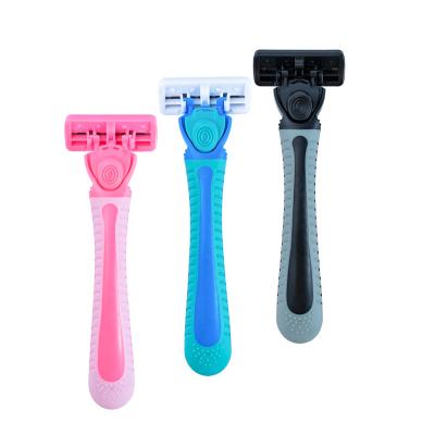 China Fashion Multi-Layer Popular Factory Popular Factory Wholesale Six-Layer Blade Blade Handle Face Rubber Razor for sale