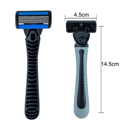 China Six Black Blade Face Razor 6 Blades Razors For Men's Manual Razor Replaceable Blade Hotel Shaving Kit for sale