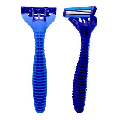 China 2021 latest design three-layer manual razor wholesale hotel triple blade disposable razor for sale