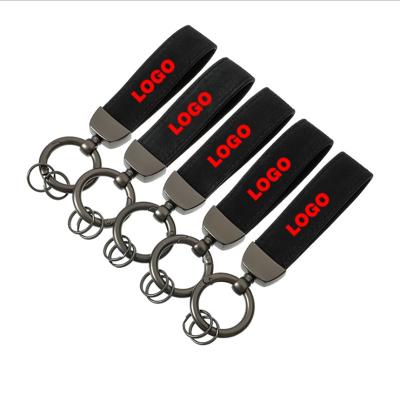 China Environmental Friendly Car Suede Leather Key Chain For Sline RS AMG R For Benz For M For V W Key Ring for sale