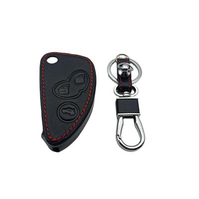 China Non-Toxic Leather Car Key Cover Case Set Holder For Alpha Romeo 147 JTD 166 156 GT Flip Folding Key Cover Bag for sale