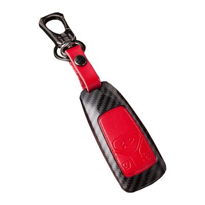 China Leather Non-toxic Car Carbon Fiber Remote Key Cover Case For Audi A2 A4 B6 B8 B7 B5 A6 C5 C6 Q3 Q5 Q7 TT A1 A7 A8 S3 S4 S5 S6 S8 A4L A6L for sale