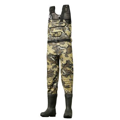 China Unisex nude camo from Desolve. rubber bootfooted neoprene chest wader for wild hunt fishing for sale