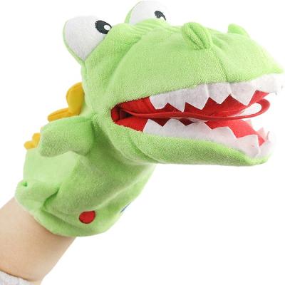 China Shenzhen Popular Factory Customize Cute Plush Green Crocodile Hand Puppet Toys For Kid for sale