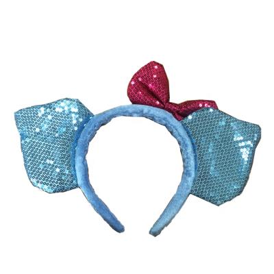 China Popular Factory Kids Baby Christmas Cosplay Party Custom Sequined Animal Plush Ears Headband for sale