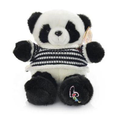 China New popular soft panda bear plushies plushies panda toy with sweater for sale