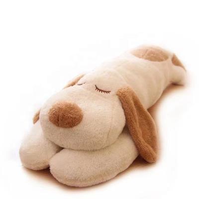 China Popular Wholesale Plush Dog Prone Plush Lying Puppy Long Shaped Soft Toys for sale