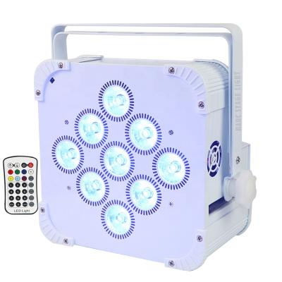 China Stage Light DJ Lighting 9x18w RGBWA+UV 6in1 Colors Wifi App Wireless Dmx Uplights Phone Control Battery Operated Led Wedding Stage Light for sale