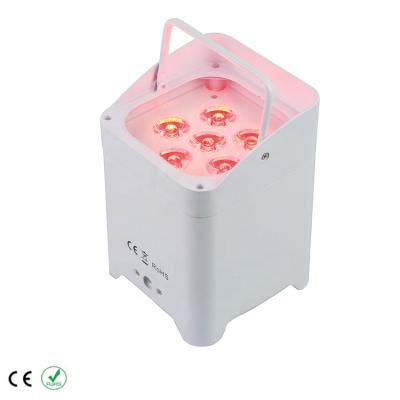 China Bars Free Shipping With Phone App And 6in1 Power Remote Control Lithium Battery Wireless Uplight 6*18w RGBWA UV Led Par Can Light for sale