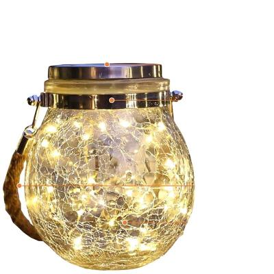 China Outdoor Solar Glass Jar Lantern Chandelier Decoration Light Modern Glass Outdoor Christmas Gift for sale