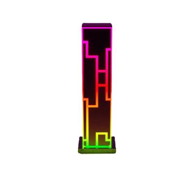 China Amazon Hot Sale Modern RGB Atmosphere Cuboid Table Lamp With Remote Control Decoration LED Night Light for sale