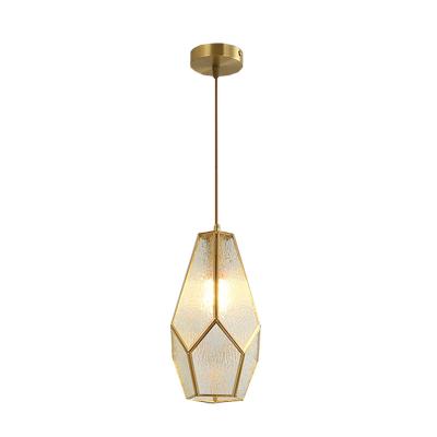 China Modern Copper Chandelier With Cylinder Shade Glass Ball Light Hotel Bedside Lamp for sale