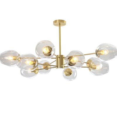 China Modern Nordic Pure Copper Magic Bean Chandelier Bedroom Living Room Double Layer Light for sale