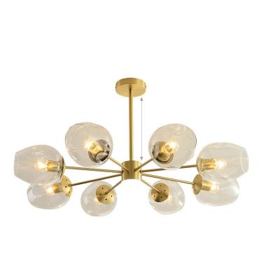 China Modern Direct Pure Copper Living Room Bedroom Chandelier Multi-head Manufacturer Luxury Lamp for sale