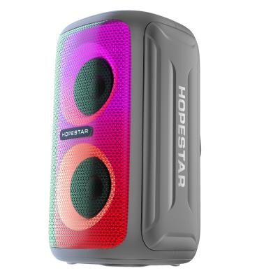 China 2022 Design 2022 Design LED Flashing Light Music Wireless Single Woofer Speaker Bass Speaker Portable Karaoke Microphone Stereo Radio Speaker for sale