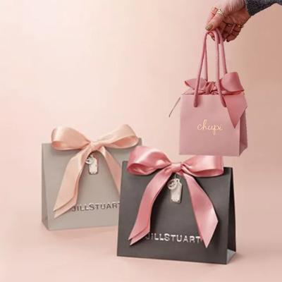 China Custom Printed Jewelry Paper Bag Recyclable Luxury Gift Packaging Art Paper Shopping Bags With Your Own Logo for sale