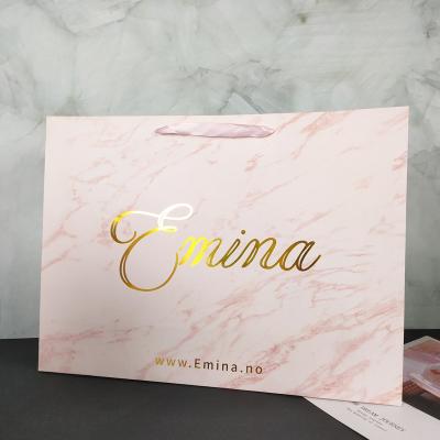 China OEM Recyclable Custom Logo Printed Luxury Small Gift Boutique Apparel Paper Bag For Jewelry Shopping Packaging With Ribbon Handle for sale