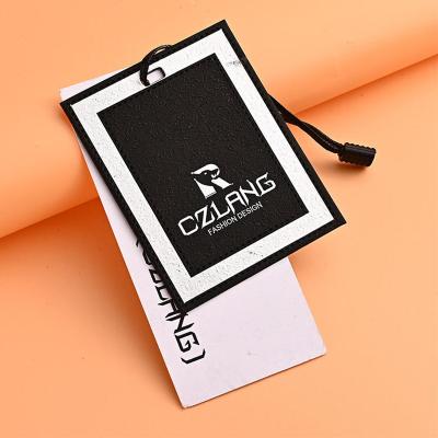 China Recyclable Custom Design Custom Hang Tag With String Clothing Garment Tags With Custom Printed Logo for sale