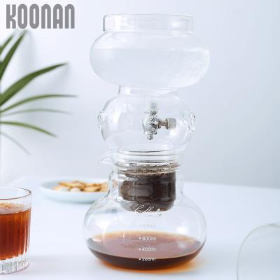 China Viable Multifunctional Glass Cold Brew Coffee Machine Multi-Function Glass Cold Brew Ice Tea Drip Coffee Set Heavy Duty Glass Drip Coffee Set Bartender Tools for sale